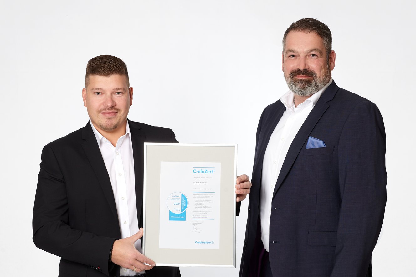 Verleihung des Zertifikats "CrefoZert" an KGL Heiztechnik GmbH News-Details