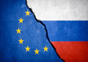 Fahne EU/Fahne Russland Fahne EU/Fahne Russland