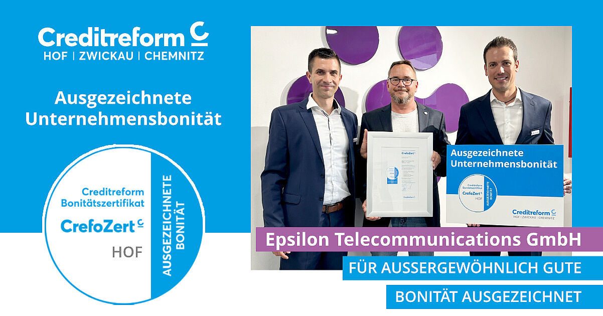 Bonitätsauszeichnung Creditreform Hof Ritter KG und Epsilon
