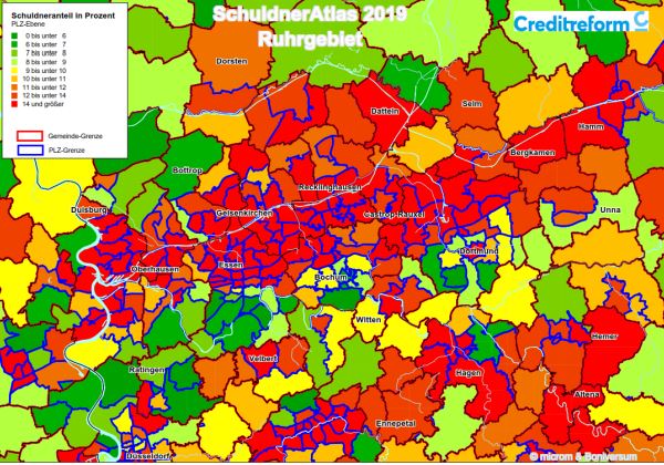 Creditreform Dortmund Schuldneratlas Ruhrgebiet