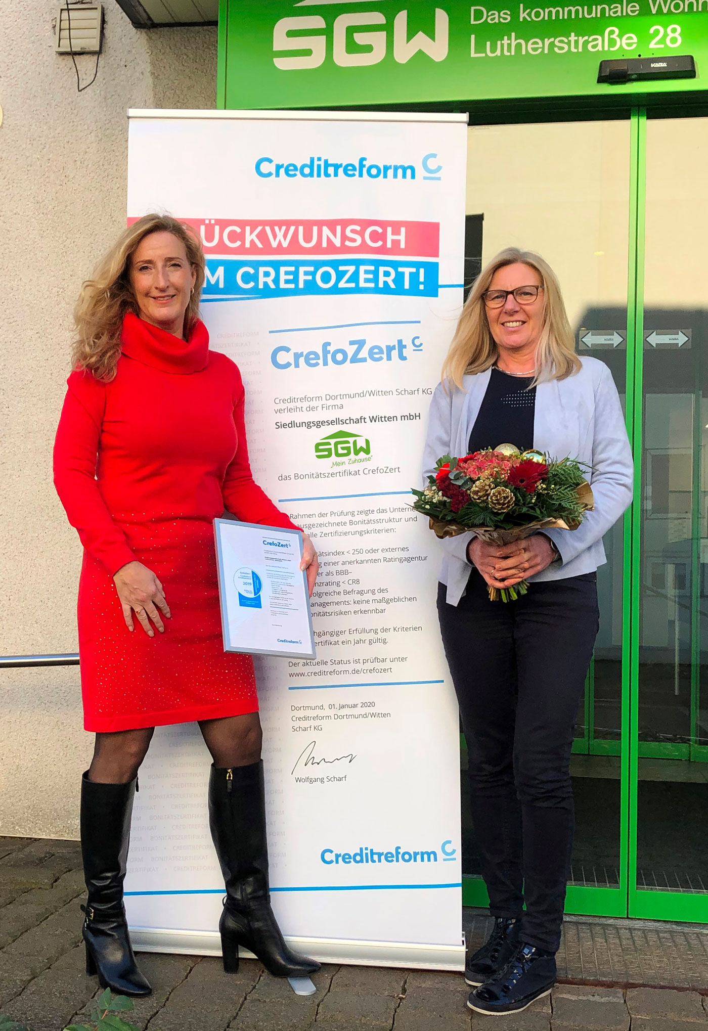 Übergabe CrefoZert Siedlungsgesellschaft Witten mbH Übergabe CrefoZert Siedlungsgesellschaft Witten mbH