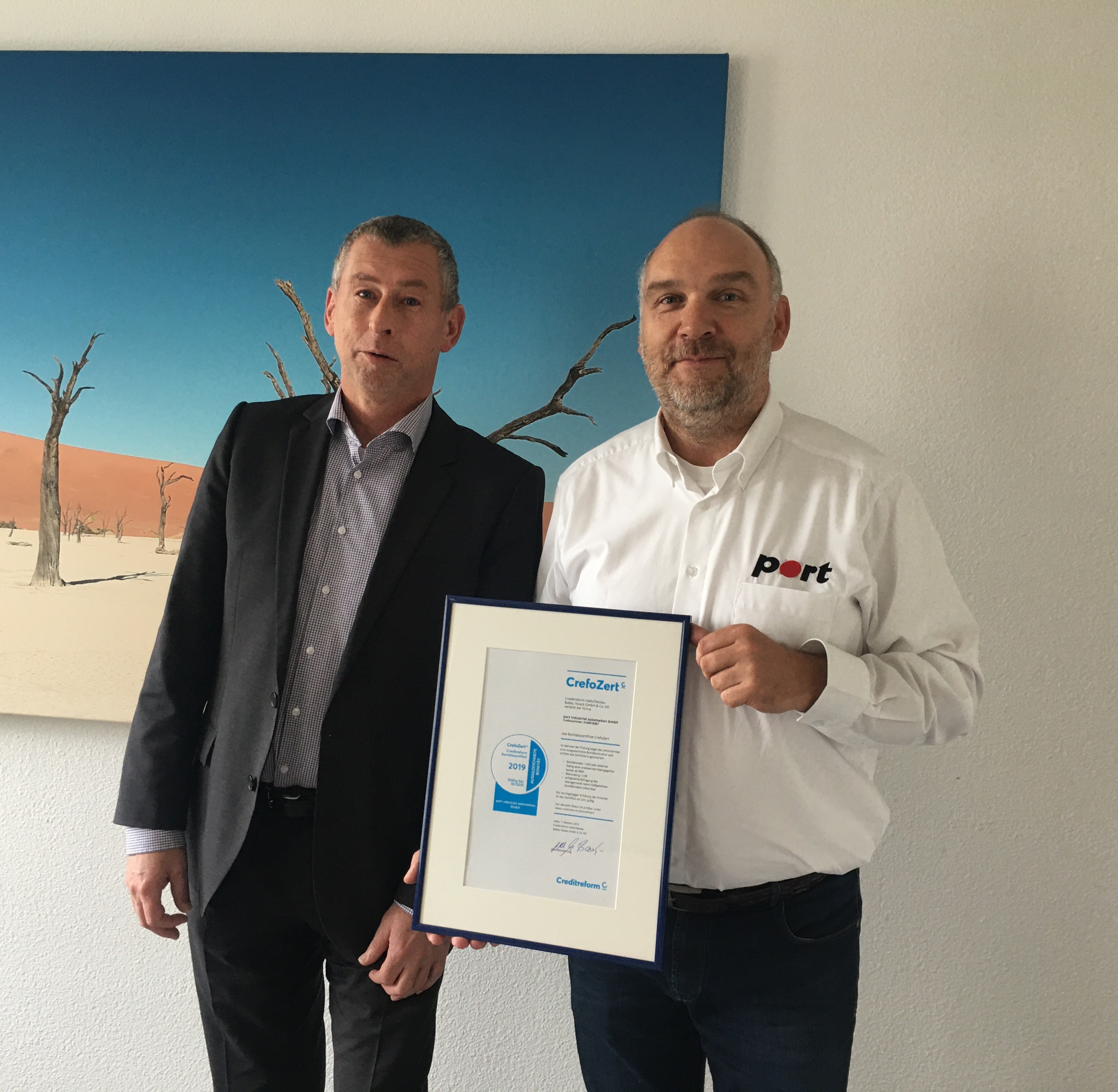 Creditreform Halle Crefozert Übergabe port industrial automation GmbH Creditreform Halle Crefozert Übergabe port industrial automation GmbH