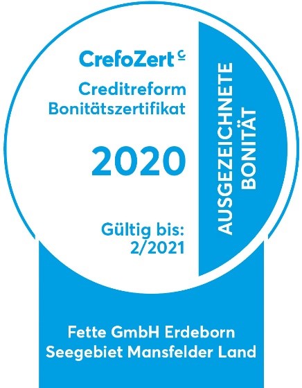 Creditreform Halle Crefozert Fette GmbH Siegel Creditreform Halle Crefozert Fette GmbH Siegel
