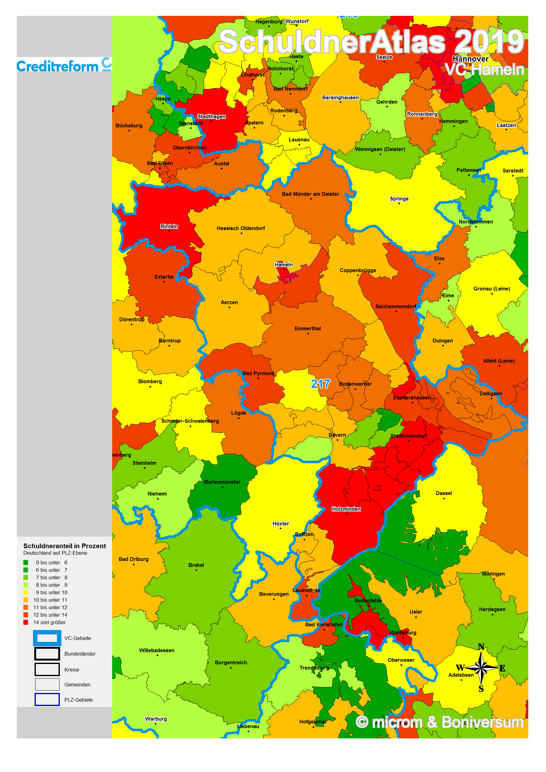Creditreform Hameln - Schuldneratlas 2019 Creditreform Hameln - Schuldneratlas 2019