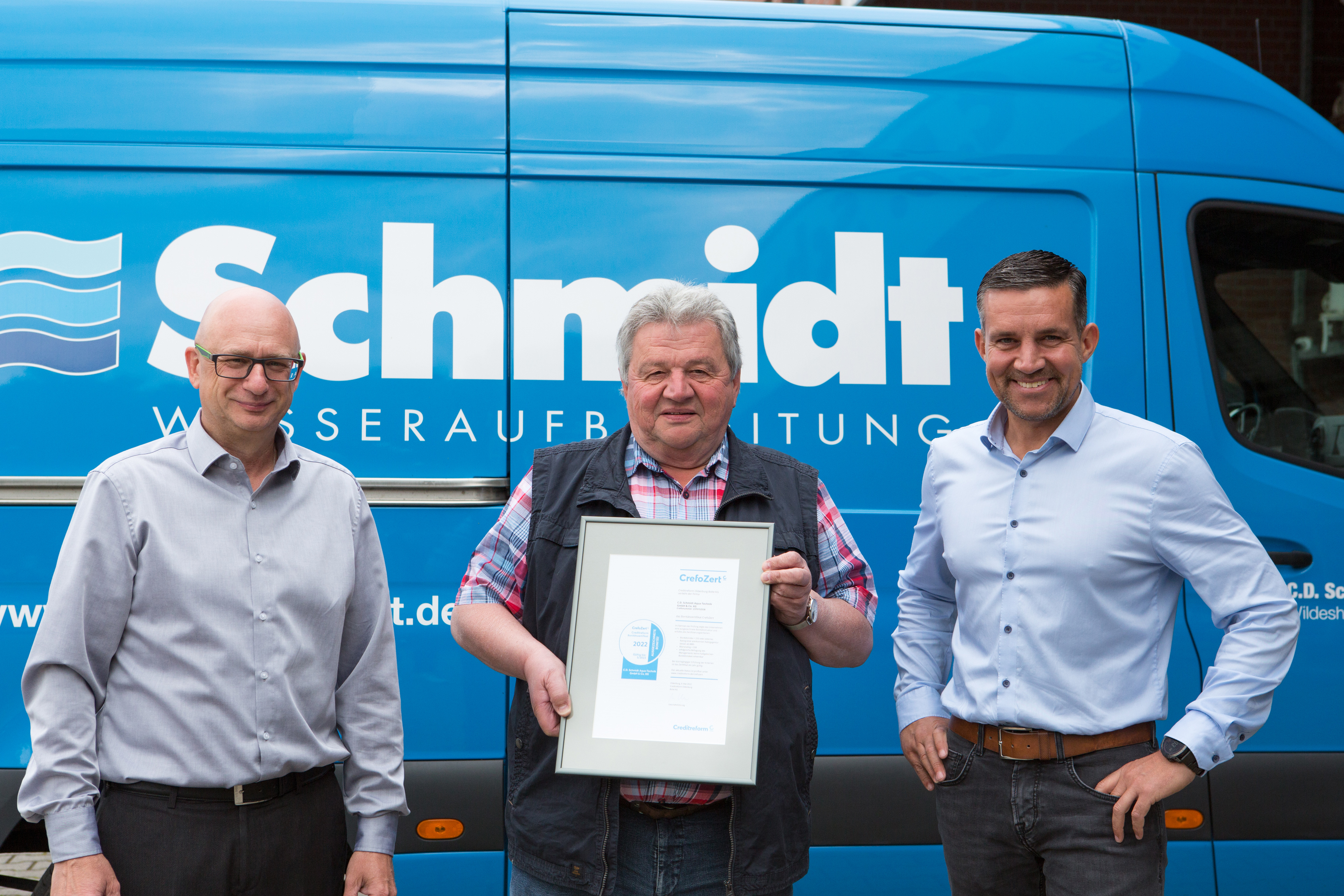 v. l.: Thorsten Jarosch, Claus-Dieter Schmidt, Marcell Görke; C.D. Schmidt Aqua-Technik GmbH & Co. KG  v. l.: Thorsten Jarosch, Claus-Dieter Schmidt, Marcell Görke; C.D. Schmidt Aqua-Technik GmbH & Co. KG