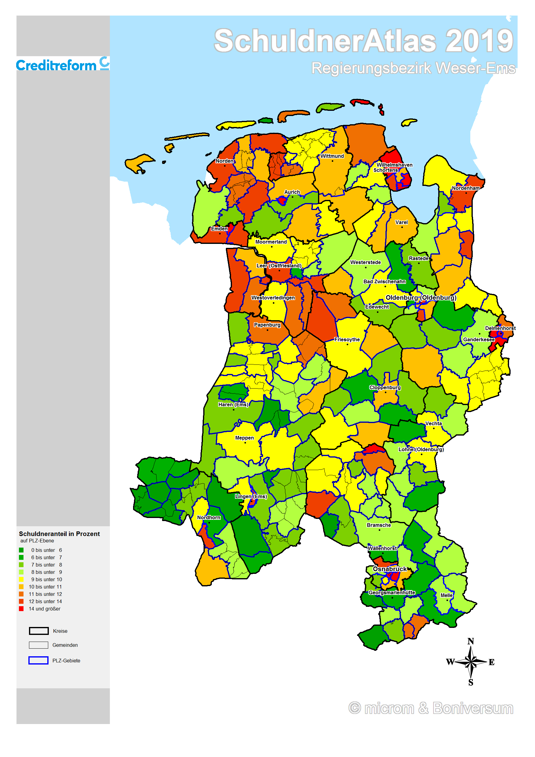 Creditreform SchuldnerAtlas 2019 Weser-Ems | News | Creditreform Oldenburg