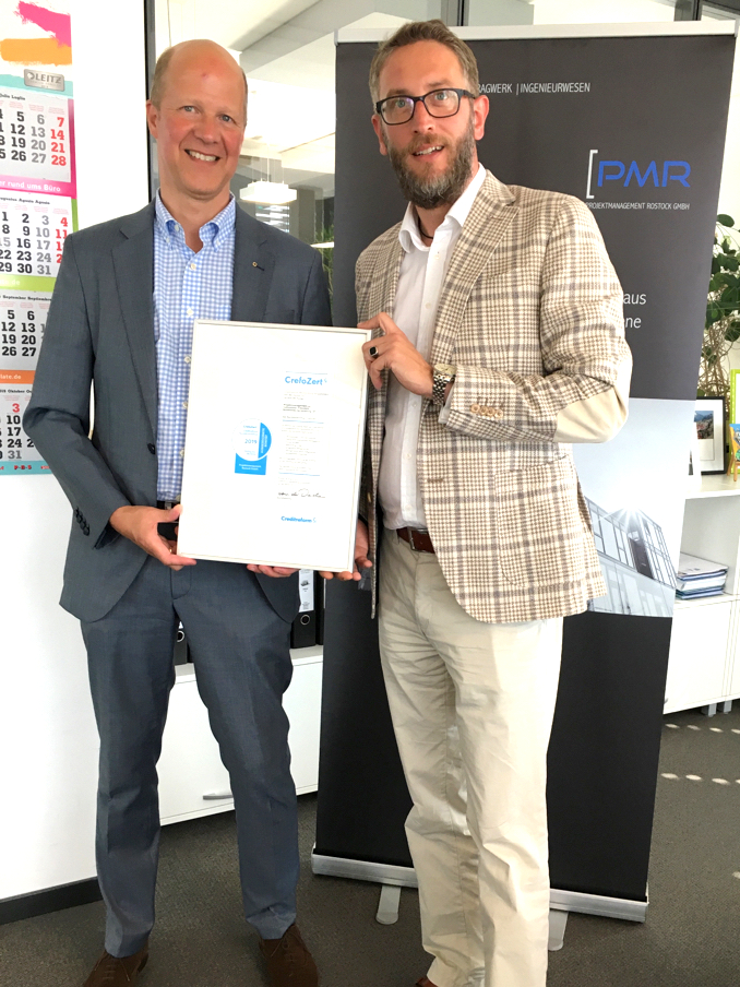 Übergabe CrefoZert Projektmanagement Rostock