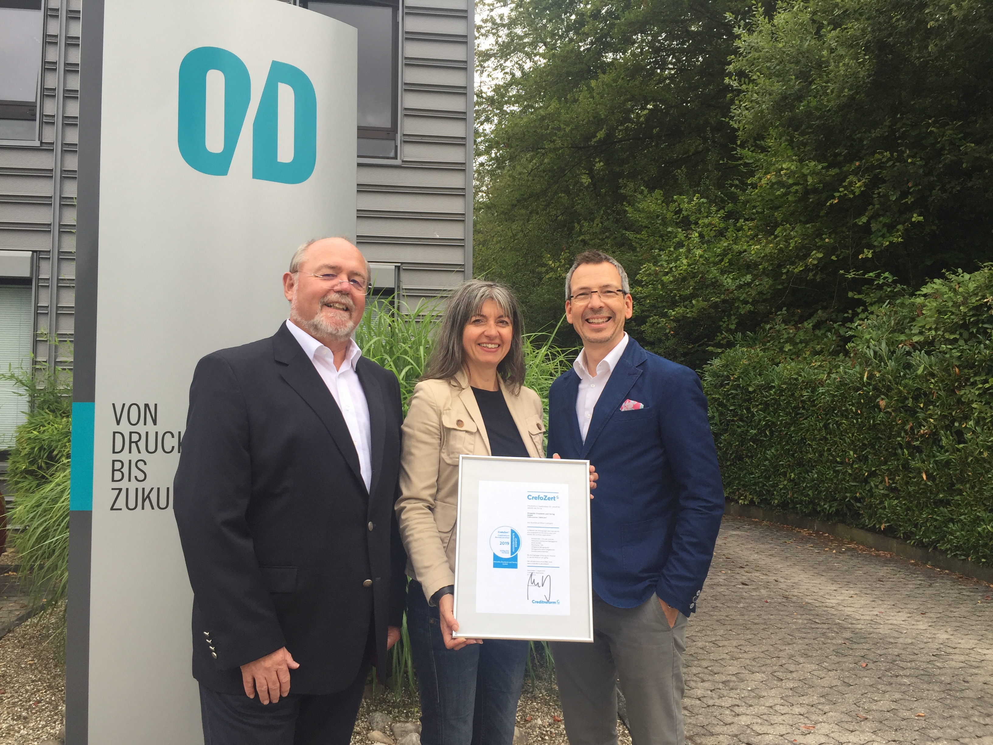 Creditreform Saarbrücken CrefoZert Übergabe Ottweiler Druckerei