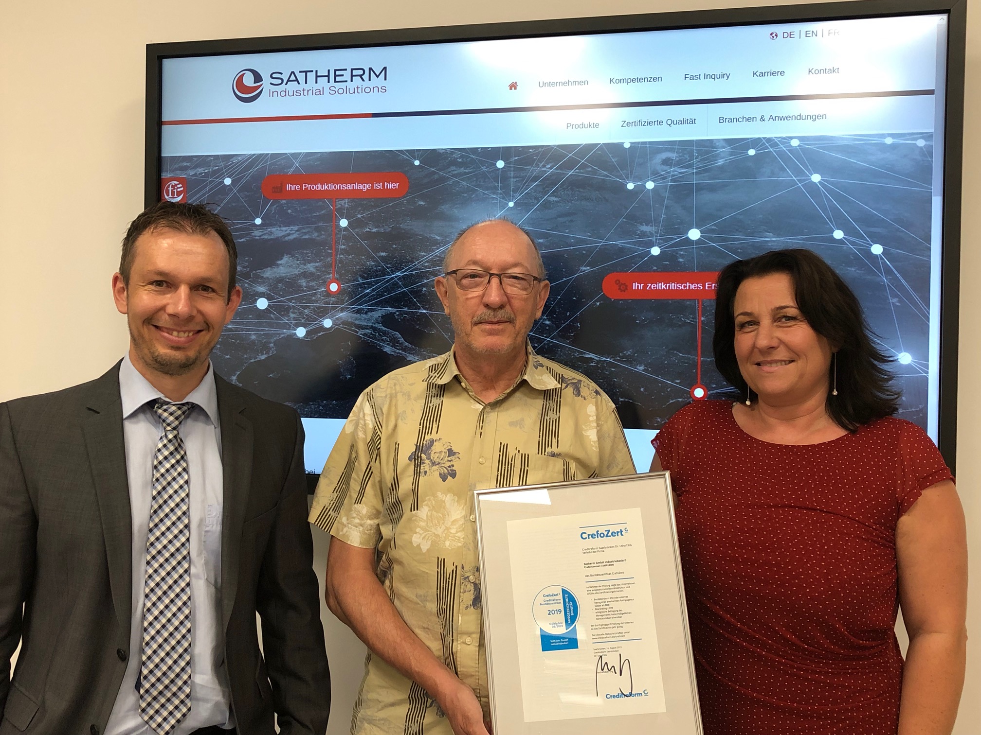 Übergabe CrefoZert Satherm GmbH Übergabe CrefoZert Satherm GmbH