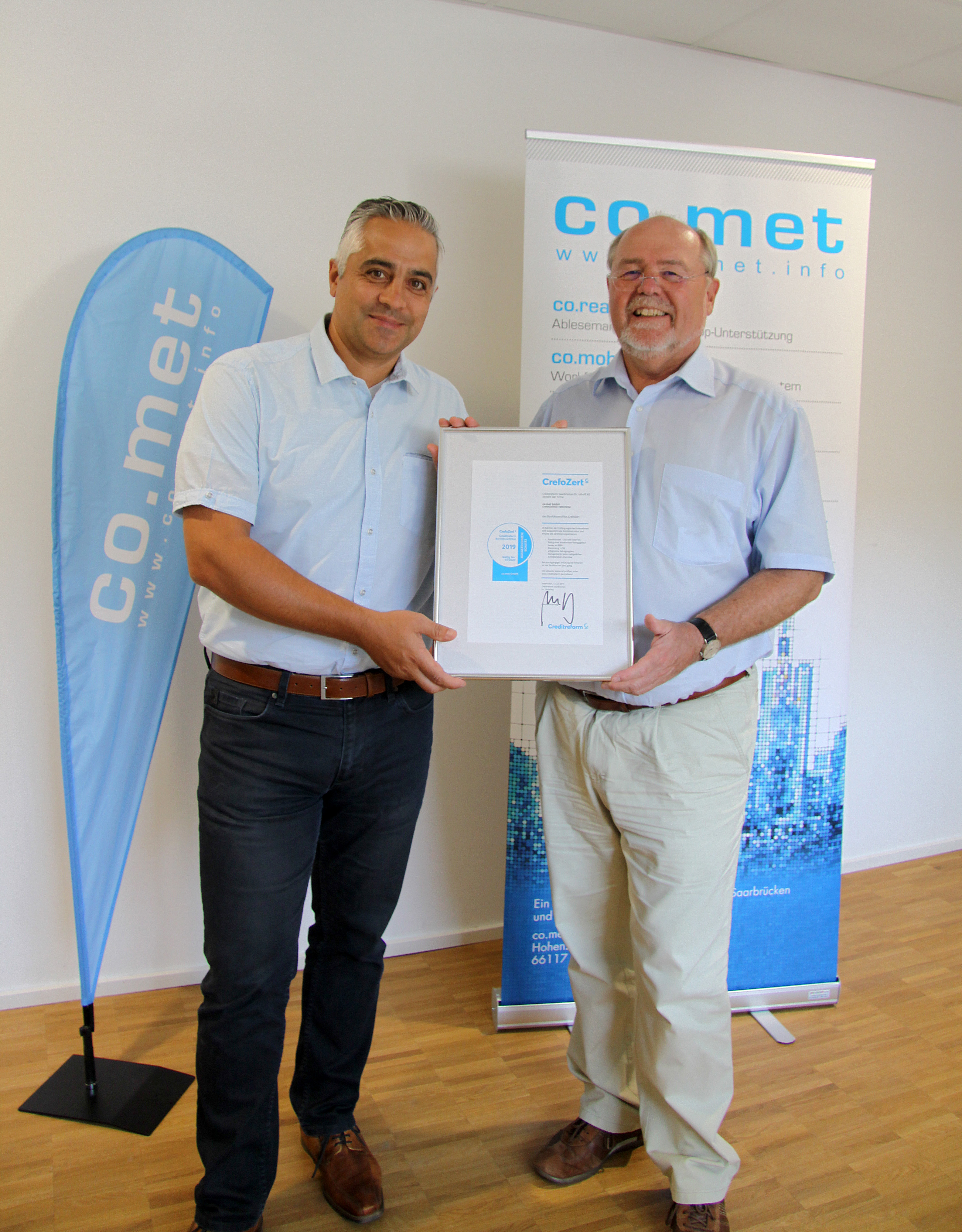 Übergabe CrefoZert Saarbrücken an co.met GmbH Übergabe CrefoZert Saarbrücken an co.met GmbH