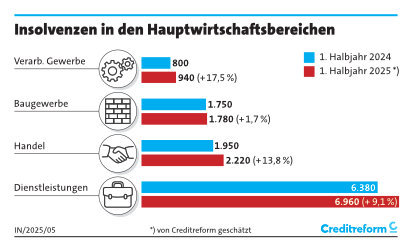 Grafik "Insolvenzen nach Wirtschaftsbereichen" News-Details