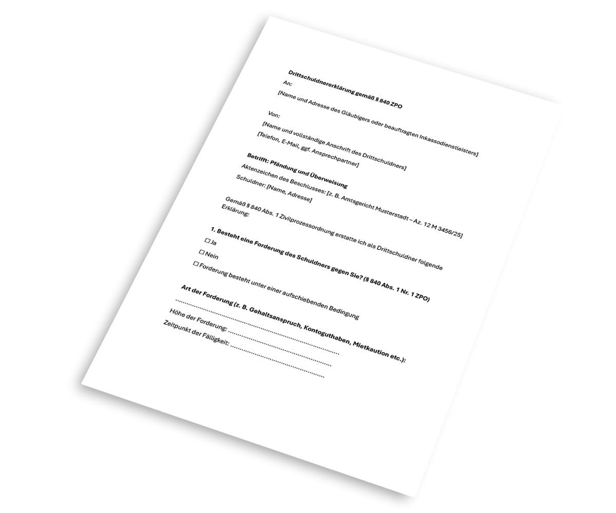 Drittschuldnererklärung