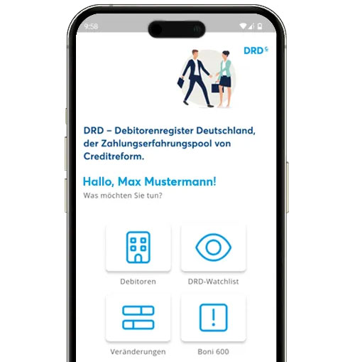 MyCrefoDRD App Smartphone Ansicht
